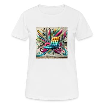 Stuhl Graffiti Möbelverkäufer - Frauen T-Shirt atmungsaktiv - Weiß - Vorne - AI Model Female 172 dark (172cm)