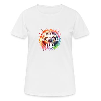 Entspannter Typ - Frauen T-Shirt atmungsaktiv - Weiß - Vorne - AI Model Female 172 dark (172cm)