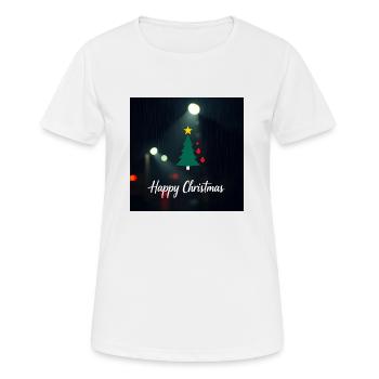 Happy Christmas - Frauen T-Shirt atmungsaktiv - Weiß - Vorne - AI Model Female 172 dark (172cm)