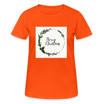 JOYEUX NOËL - T-shirt respirant Femme - orange néon - Devant - AI Model Female 172 dark (172cm)
