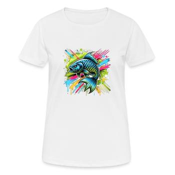 Pêcheur de poissons - T-shirt respirant Femme - blanc - Devant - AI Model Female 172 dark (172cm)
