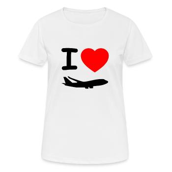 Flugzeuge - Frauen T-Shirt atmungsaktiv - Weiß - Vorne - AI Model Female 172 dark (172cm)