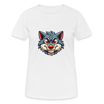 Wolf Comic - Women's Breathable T-Shirt - white - Front - AI Model Female 172 dark (172cm)