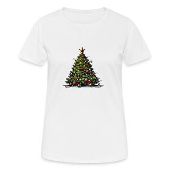 Arbre de Noël - T-shirt respirant Femme - blanc - Devant - AI Model Female 172 dark (172cm)