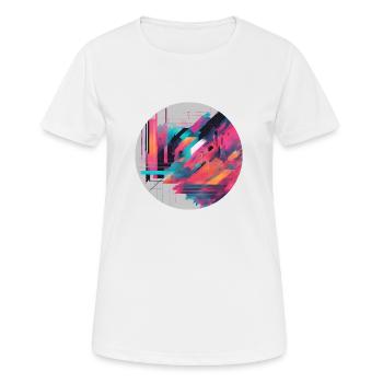 Glitch-Kunst - Frauen T-Shirt atmungsaktiv - Weiß - Vorne - AI Model Female 172 dark (172cm)