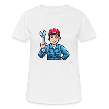 KFZ Mechaniker - Frauen T-Shirt atmungsaktiv - Weiß - Vorne - AI Model Female 172 dark (172cm)