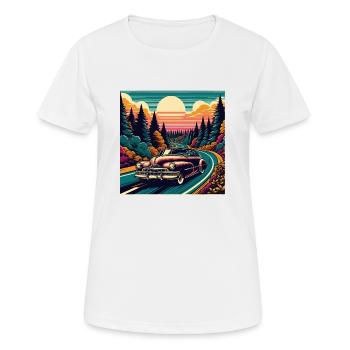 Un voyage à travers une forêt pittoresque - T-shirt respirant Femme - blanc - Devant - AI Model Female 172 dark (172cm)