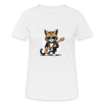 Cat Rocker Cat HardRock Gift - T-shirt respirant Femme - blanc - Devant - AI Model Female 172 dark (172cm)