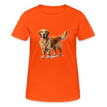 Golden retriever - T-shirt respirant Femme - orange néon - Devant - AI Model Female 172 dark (172cm)