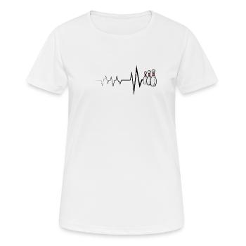 Bowling boule bowling heartbeat - T-shirt respirant Femme - blanc - Devant - AI Model Female 172 dark (172cm)
