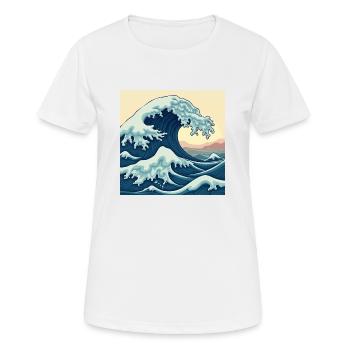 Fantastique océan Atlantique - Vagues océaniques rétro - T-shirt respirant Femme - blanc - Devant - AI Model Female 172 dark (172cm)