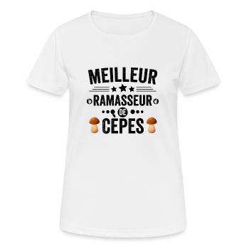 Meilleur Ramasseur De Cèpes Champignons Cèpe - T-shirt respirant Femme - blanc - Devant - AI Model Female 172 dark (172cm)