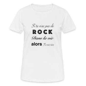 Rock - T-shirt respirant Femme - blanc - Devant - AI Model Female 172 dark (172cm)