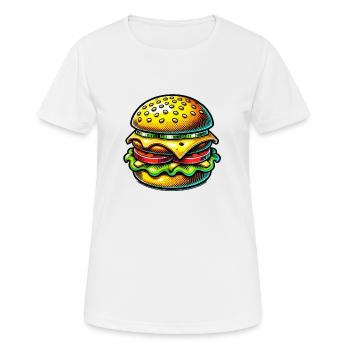 hamburger - T-shirt respirant Femme - blanc - Devant - AI Model Female 172 dark (172cm)