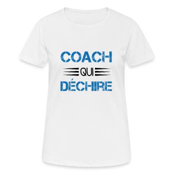 Coach Wer - Frauen T-Shirt atmungsaktiv - Weiß - Vorne - AI Model Female 172 dark (172cm)