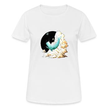 Baleine et pétunias - T-shirt respirant Femme - blanc - Devant - AI Model Female 172 dark (172cm)