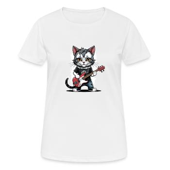 Cat Rocker Cat HardRock Gift - T-shirt respirant Femme - blanc - Devant - AI Model Female 172 dark (172cm)
