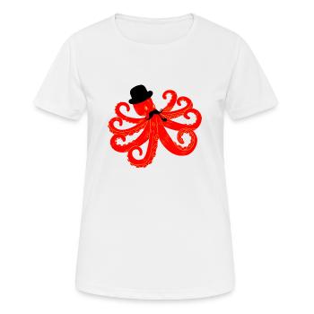Gentleman pieuvre - T-shirt respirant Femme - blanc - Devant - AI Model Female 172 dark (172cm)