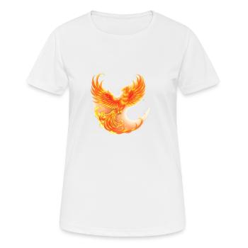 Cooler brennender Phönix - Frauen T-Shirt atmungsaktiv - Weiß - Vorne - AI Model Female 172 dark (172cm)