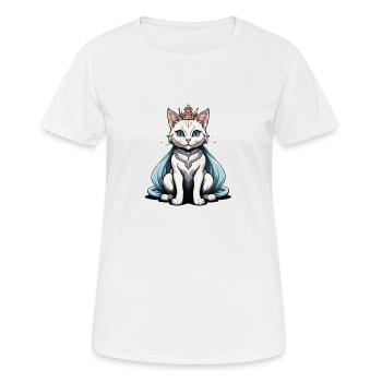 Cat Princess Queen Cat Elegant Gift - Women's Breathable T-Shirt - white - Front - AI Model Female 172 dark (172cm)