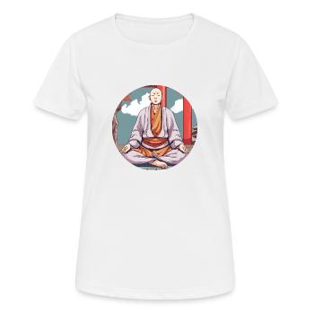 A Zen monk - Women's Breathable T-Shirt - white - Front - AI Model Female 172 dark (172cm)