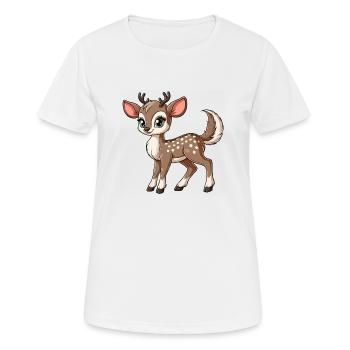 Filles cerf png - T-shirt respirant Femme - blanc - Devant - AI Model Female 172 dark (172cm)