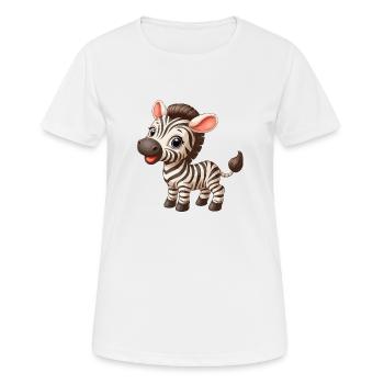 Zebra-Kind - Frauen T-Shirt atmungsaktiv - Weiß - Vorne - AI Model Female 172 dark (172cm)
