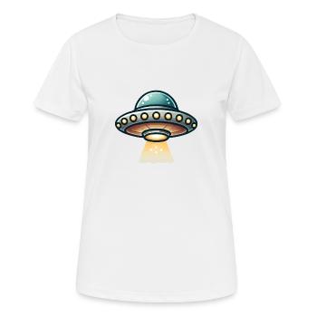 ufo - Frauen T-Shirt atmungsaktiv - Weiß - Vorne - AI Model Female 172 dark (172cm)