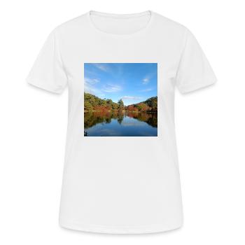Vue sur le lac - T-shirt respirant Femme - blanc - Devant - AI Model Female 172 dark (172cm)