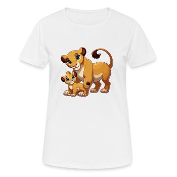 Mère lion avec enfant - T-shirt respirant Femme - blanc - Devant - AI Model Female 172 dark (172cm)