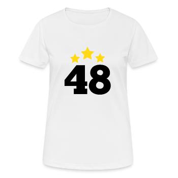 48 ans étoile - cadeau 48e anniversaire - T-shirt respirant Femme - blanc - Devant - AI Model Female 172 dark (172cm)