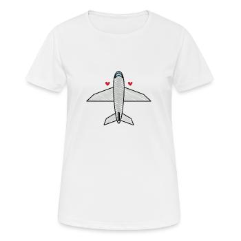 Airplane - Women's Breathable T-Shirt - white - Front - AI Model Female 172 dark (172cm)