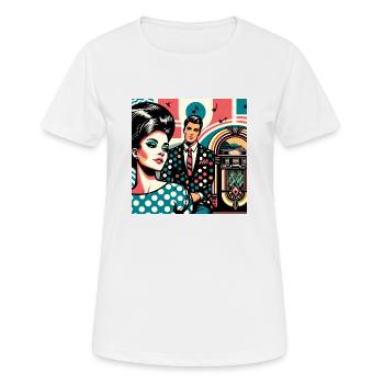Retro Tanz Party - Frauen T-Shirt atmungsaktiv - Weiß - Vorne - AI Model Female 172 dark (172cm)