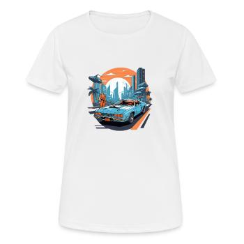 Retro Future - Frauen T-Shirt atmungsaktiv - Weiß - Vorne - AI Model Female 172 dark (172cm)