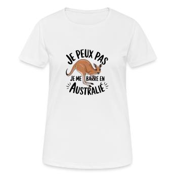 je peux pas je me barre en Australie - T-shirt respirant Femme - blanc - Devant - AI Model Female 172 dark (172cm)