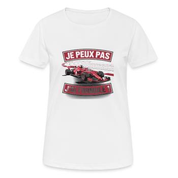 je peux pas j'ai formule un - T-shirt respirant Femme - blanc - Devant - AI Model Female 172 dark (172cm)