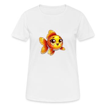 goldfish - Women's Breathable T-Shirt - white - Front - AI Model Female 172 dark (172cm)