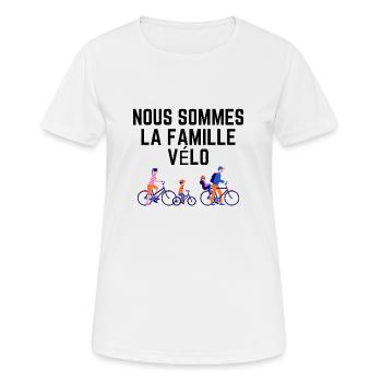 Famille Vélo clair - T-shirt respirant Femme - blanc - Devant - AI Model Female 172 dark (172cm)