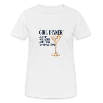 girl dinner blue - Frauen T-Shirt atmungsaktiv - Weiß - Vorne - AI Model Female 172 dark (172cm)
