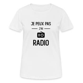 animateur je peux pas j'ai radio - T-shirt respirant Femme - blanc - Devant - AI Model Female 172 dark (172cm)