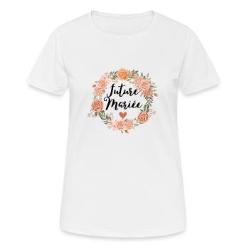 Florales Aquarell für die zukünftige Braut - passend dazu - Frauen T-Shirt atmungsaktiv - Weiß - Vorne - AI Model Female 172 dark (172cm)