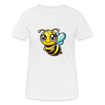 biene cartoon comic - Frauen T-Shirt atmungsaktiv - Weiß - Vorne - AI Model Female 172 dark (172cm)
