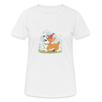 Chien mignon - T-shirt respirant Femme - blanc - Devant - AI Model Female 172 dark (172cm)