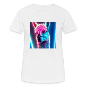 Neon Lama - Frauen T-Shirt atmungsaktiv - Weiß - Vorne - AI Model Female 172 dark (172cm)