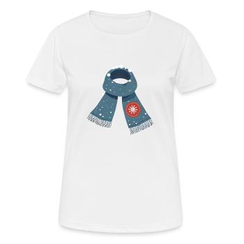 Schal - Frauen T-Shirt atmungsaktiv - Weiß - Vorne - AI Model Female 172 dark (172cm)
