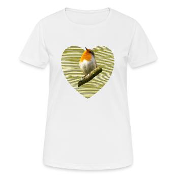 Oiseau rouge-gorge - T-shirt respirant Femme - blanc - Devant - AI Model Female 172 dark (172cm)