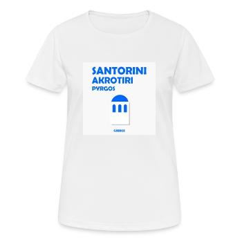 Santorin, Grèce - T-shirt respirant Femme - blanc - Devant - AI Model Female 172 dark (172cm)