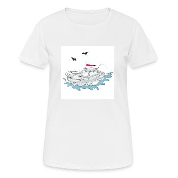 Yacht amusant - T-shirt respirant Femme - blanc - Devant - AI Model Female 172 dark (172cm)