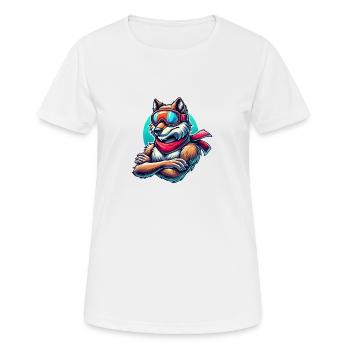 wolf skibrille - Frauen T-Shirt atmungsaktiv - Weiß - Vorne - AI Model Female 172 dark (172cm)