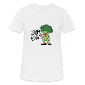 Objectifs de squat - T-shirt respirant Femme - blanc - Devant - AI Model Female 172 dark (172cm)